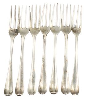 (7) Sterling Dinner Forks w Armorial, 13 ozt