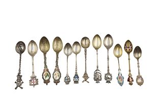 (12) Assorted Sterling & Continental Spoons
