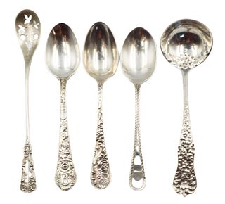 (5) Sterling& Coin Serving Spoons, 5.3 ozt