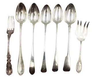 Mixed Lot of (7) Sterling Serving Spoons, 26.8 ozt