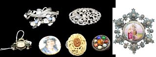 (7) Various Antique Brooches