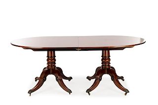 Regency Style Mahogany Twin Pedestal Dining Table
