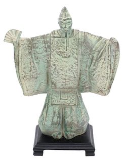 Japanese Metal Samurai Uesugi Shogun Statue