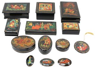 Collection of Russian Lacquered Items