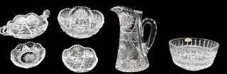 Collection of Cut Glass Serving Pieces