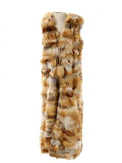 Cappuccino Fox & Coyote Fur Floor Length Vest
