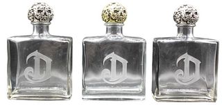 (3) Vintage Deleon Tequila Bottles