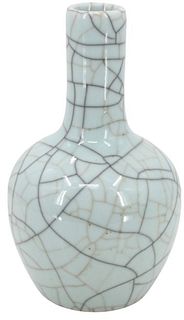 Chinese Celadon Crackle Ware Vase