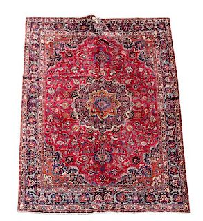 Hand Woven Persian Mashad Area Rug 12' 8" x 9' 8"