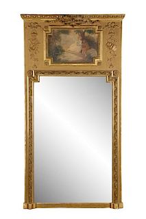Louis XVI Trumeau Mirror With Courtship Scene