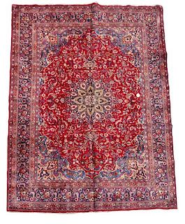Hand Woven Persian Mashad Area Rug 12' 8" x 9' 10"