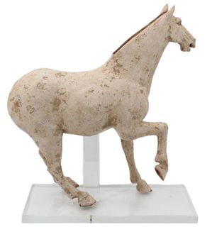 Authenticated Tang, White Pigment, Prancing Horse