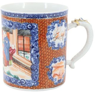 1765 Chinese Porcelain Mug with Garden Scene