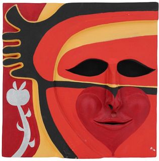 1970s Frank Colson Polychromed Terracotta Mask