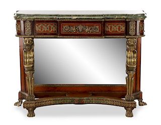 French Empire Style Lion Motif Pier Table