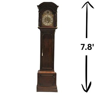 Rare British Cuban Mahogany 1740 Tall Case Clock