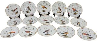 (15) Meissen Plates With Different Birds On Each