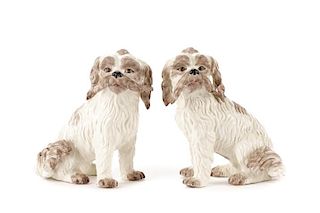 Pair, Meissen for Chelsea House Bolognese Dogs
