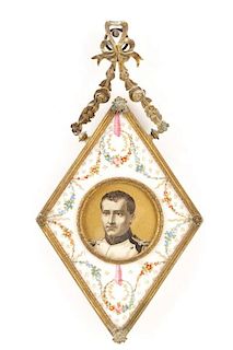 French Miniature Eglomise Portrait of Napoleon