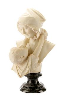 Italian School, "Mother and Child", Alabaster