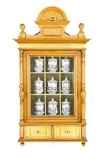 Spice Cabinet w/ 9 Meissen Blue Onion Spice Jars