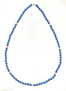 14K Lapis Bead Necklace