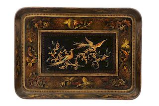 English Lacquered Chinoiserie Papier Mache Tray
