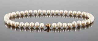 14K Cultured Ring Pearl Necklace