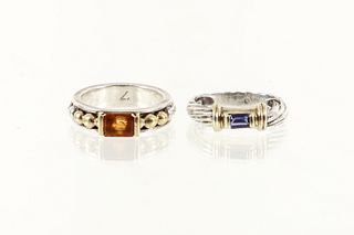 Yurman and Lagos Sterling Gold Rings