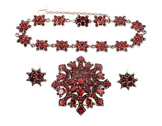 Antique Garnet Jewelry Set