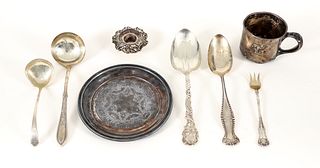 Group of 8 Various Sterling Silver and Plate Pieces
