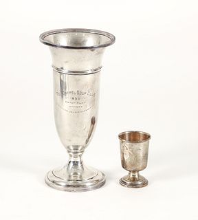 Two Sterling Silver Golf Award Cups 