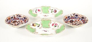 Two Bloor Derby Bowls and Two Imari Dessert Dishes
