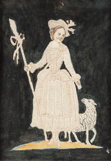 Pr Pin Prick and Watercolor Shephard and Shepherdess