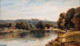 John Langstaffe oil At the Edge of The River