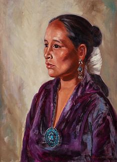 Claudine Morrow painting Native American Woman