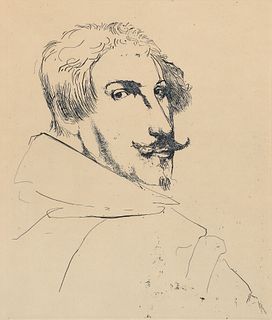 Leonard Baskin Portrait of Ottavio Leoni Signed Etching