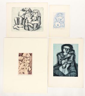 4 Jorge Dumas original etchings