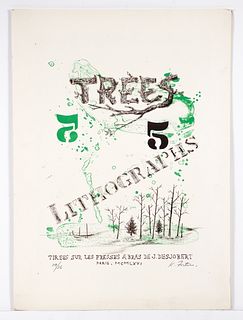 Karl Fortess Trees Portfolio 5 Lithographs 1966