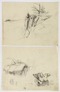 Louis Lozowick pencil studies related to 1940s lithos