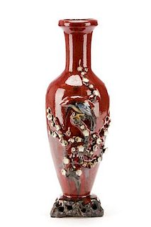 Large Sumida Gawa Vase w/ Bird & Cherry Blossoms