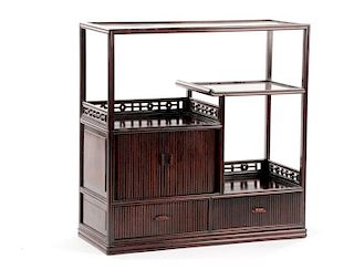 Diminutive Chinese Rosewood Display Cabinet