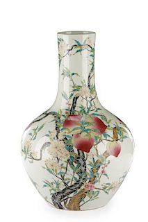 Chinese Porcelain Bottle Vase with Prunus Fruit