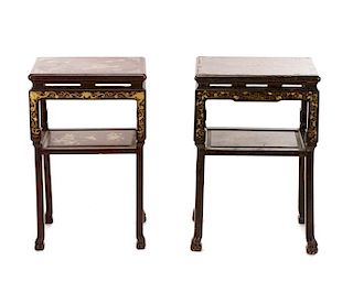 Pair of Chinese Lacquered Ming Style Tables