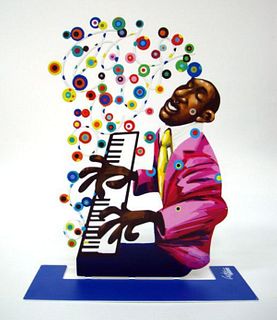 David Gershtein- Free Standing Sculpture "Piano Player (Jazz Club)"