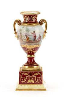 Royal Vienna Footed Gilt Urn on Stand
