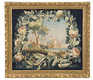 19th Century French Tapestry Cartoon with Roses
