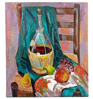 Dmitriy Proshkin, "Fruit & Wine Still Life", Oil"