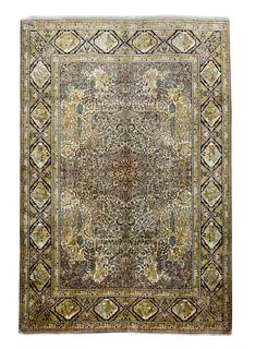 Vintage Keshmiri Silk Rug 6’6" x 9’6" (1.98 x 2.90 M)