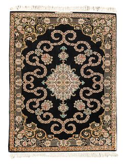 Antique Isfahan Silk Foundation Rug 5’3" x 6’10 (1.60 x 2.08 M)